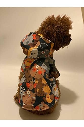 Aria Pet Boutique Su Geçirmez Hayvan Desenli Yağmurluk (Medium)