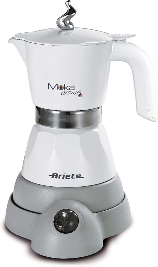 Ariete 1358 Moka Aroma – Elektrikli Kahve Makinesi, 2 – 4 Fincan İçin, 400 W, Otomatik Kapanma, 30°de Sıcak Tutma Fonksiyonu, Beyaz