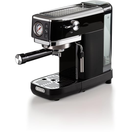 Ariete Espresso Slim Metal 1381, manometreli kahve makinesi, kahve tozu ve ESE kapsülleri ile uyumlu, 15 bar Max, filtre 1 veya 2 fincan, Cappuccino başlığı, 1300 W, Siyah
