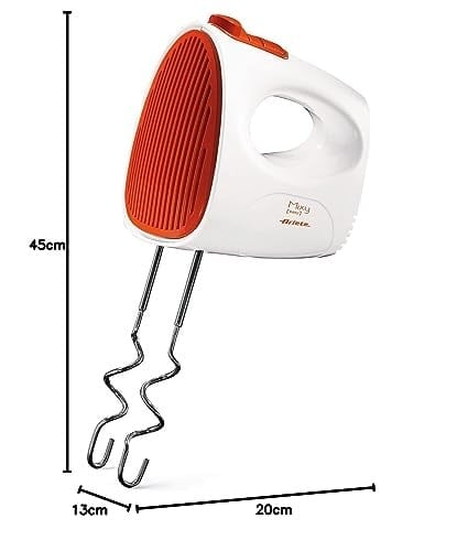 Ariete Mixy El Mikseri 1541/00 - Çırpma Teli, 250 Watt, Hamur Yoğurma, 5 kademeli Hız Ayarı, 2 Çırpıcı ve 2 Yoğurma Kancası