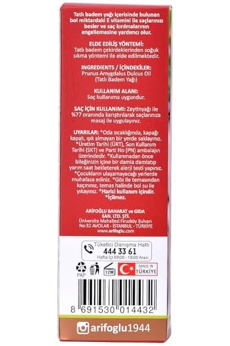 Arifoğlu Tatlı Badem Yağı 50ml - Seçenekler: 50 ml, 250 ml