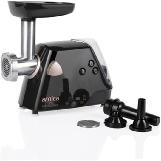 arnica GH21220 Meatchef Siyah-Rose Et Kıyma Makinesi, 2 Adet Paslanmaz Çelik Silindir, Siyah/Rose