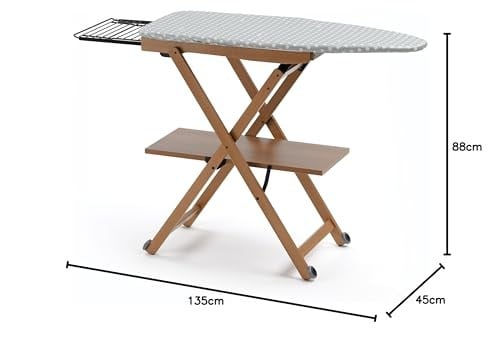 Arredamenti Italia 621 STIROCOMODO Katlanabilir Ütü Masası Kayın Ağacı Kiraz 135 x 88 x 45 cm