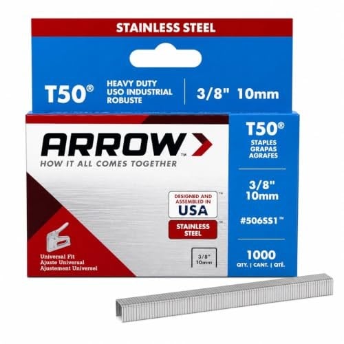 Arrow Fastener T50 Paslanmaz Çelik Zımba Teli, 1 cm Bacak, 1000 Adet