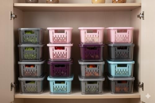 Arsimo 6lı Süzgeçli Fresh Saklama Kabı Seti 1.6 Lt Plastik Saklama Set 6 Adet