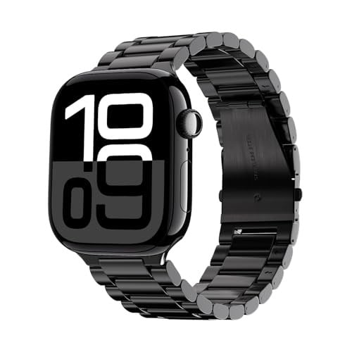 ARTCHE Apple Watch için 49mm 45 mm 44 mm 42 mm Saat Kayışı, iwatch Kayış Serisi Ultra/8/7/6/SE/5/4/3/2/1 ile Uyumlu, Paslanmaz Çelik Yedek Spor Kayışı Metal Ayarlanabilir Kayış, Siyah