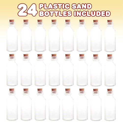 ArtCreativityTM Mantarlı Plastik Kum Sanatı Şişeleri - Kum Sanatı için 24-2 Oz Şeffaf Konteyner Paketi, Şişede Mesaj, Düğün Davetiyeleri, Çocuklar için Eğlenceli Sanat ve El Sanatları Malzemeleri - Ku