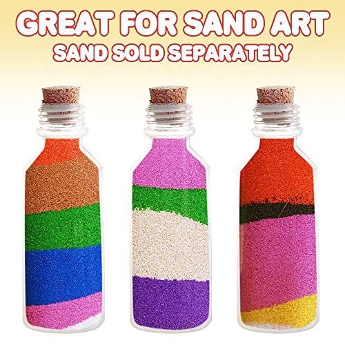 ArtCreativityTM Mantarlı Plastik Kum Sanatı Şişeleri - Kum Sanatı için 24-2 Oz Şeffaf Konteyner Paketi, Şişede Mesaj, Düğün Davetiyeleri, Çocuklar için Eğlenceli Sanat ve El Sanatları Malzemeleri - Ku