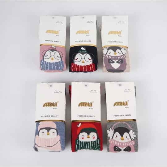 Artı 6 Adet Burun Dikişsiz Çocuk Külotlu Çorap Çok Renkli 7-8 Yaş