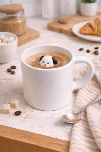 ARVALE Sürpriz Köpek Figürlü Seramik Kahve Kupası - Gizli Tasarım Mug Bardak