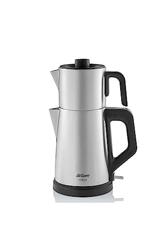 Arzum AR3129 Deminde Çay Makinesi 1800W, 1 L Demlik Kapasitesi, Inox