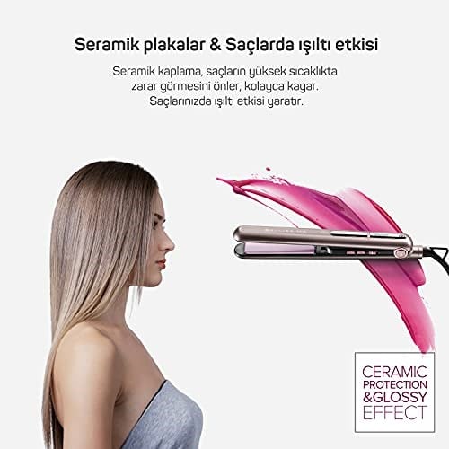 Arzum AR5062 Bellissima Creativity Glossy Sac Düzleştirici, Pembe