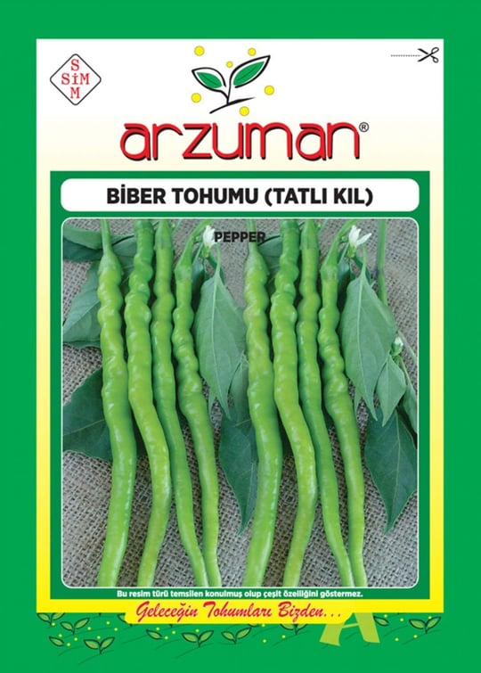 arzuman Biber Tohumu 1 Paket (10 gr) Tatlı Kıl Biber Tohumu Sivri Biber Tohumu
