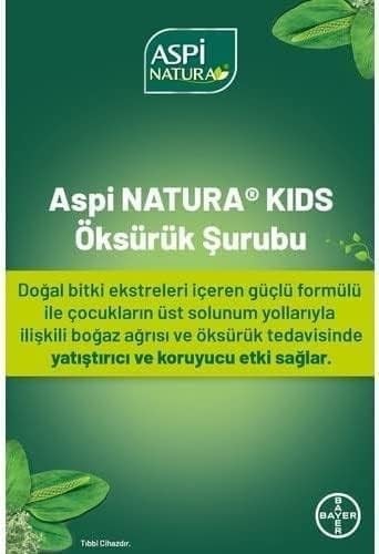 Aspi Natura Kids Öksürük Şurubu Vanilya & Çilek 120 mlSKR;09/2024
