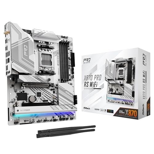 ASRock X870 PRO RS WIFI ATX Anakart, AMD AM5 Ryzen 9000 ve 8000, DDR5, 5x M.2 SSD, 4K 120Hz, AMD Expo, USB Type C, WiFi 7 - Seçenekler: Pro RS WiFi, Riptide WiFi