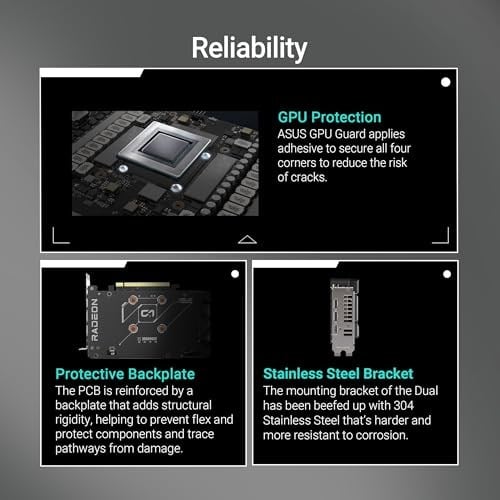 ASUS DUAL-RX9060XT-8G-AMD-RADEON-RX 9060-8G-8GB GDDR6-128bit-HDMI-2xDP-EKRAN KARTI - Seçenekler: DUAL-RX9060XT-8G, PRIME-RX9060XT-O8G...