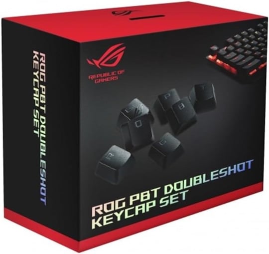 ASUS ROG PBT Doubleshot klavye seti (tuş kapakları, sağlam PBT, kısaltılmış şaft, orta yükseklikte profiller) çok renkli, tek beden