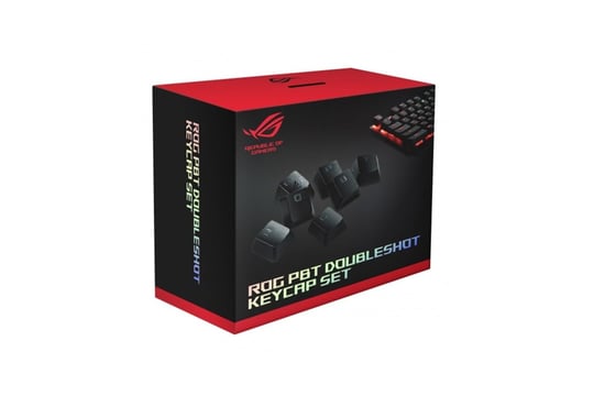 ASUS ROG PBT Doubleshot klavye seti (tuş kapakları, sağlam PBT, kısaltılmış şaft, orta yükseklikte profiller) çok renkli, tek beden