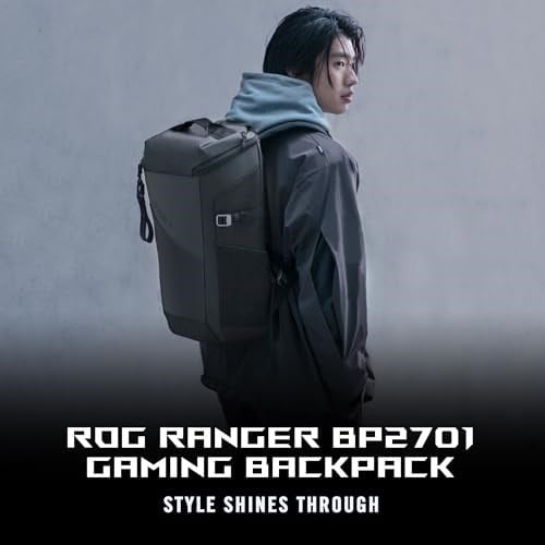 ASUS ROG Ranger BP201 dizüstü bilgisayar sırt çantası (hafif, su geçirmez, 22 litre depolama alanı, 17 inçe kadar dizüstü bilgisayarlar için