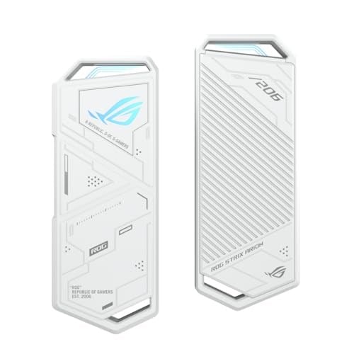 Asus Rog Strix Arion Beyaz M.2 Nvme SSD Kutusu—usb3.2 Gen2 Tip-C (10 Gbps), Çift Usb-Cden Cye ve Usb-Cden Aya Kablo
