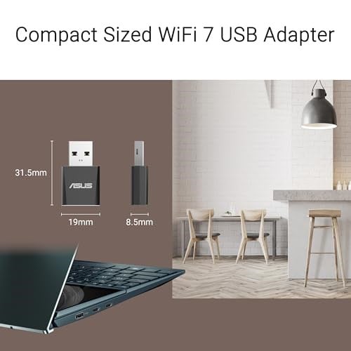 ASUS USB-BE92 NANO WiFi7 BE6500 Tri-Band USB Adaptör