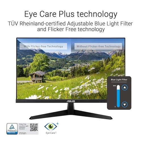ASUS VY249HGR 23,8 inç Eye Care Oyun Monitörü (FHD (1920 x 1080), IPS, 120Hz (OC), SmoothMotion, 1ms (MPRT), Adaptive Sync, Eye  - Seçenekler: 23.8inc-120Hz-FHD, 27inc-120Hz-FHD, 21.45inc-100Hz-FHD...