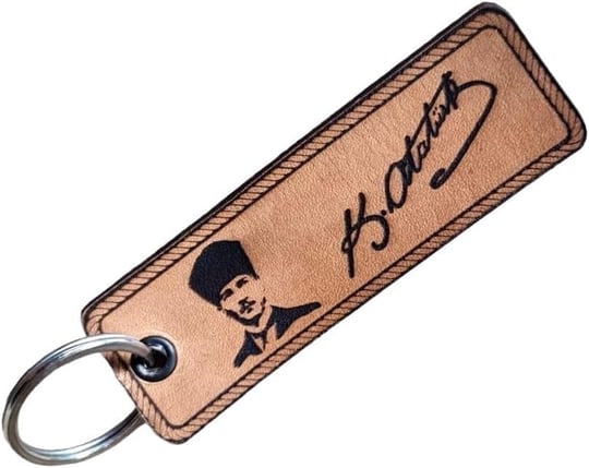 ATATÜRK Deri Anahtarlık - Arma - Leather Key Holder