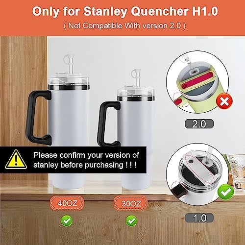 AUAUY 2 set pipet kapak silikon 3lü set, Stanley Cup 1,0 40oz/30oz ile uyumlu, Stanley aksesuarı, su bardağı aksesuarları, 2 hasır kapaklı kapak, 2 kare dökülme durdurucu, 2 yuvarlak sızıntı