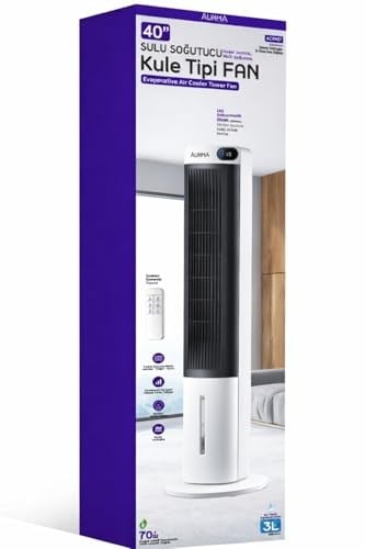 Auhma ACFN07 70W Sulu Soğutucu Kule Tipi Vantilatör - 3L Su Tankı, Uzaktan Kumandalı, LED Ekranlı
