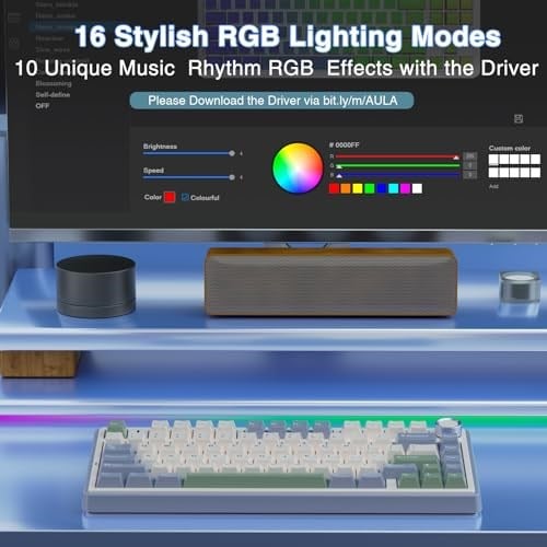 Aula F75 Mekanik RGB TKL Reaper Switch Kablosuz Makrolu Hot Swap Klavye Pastel