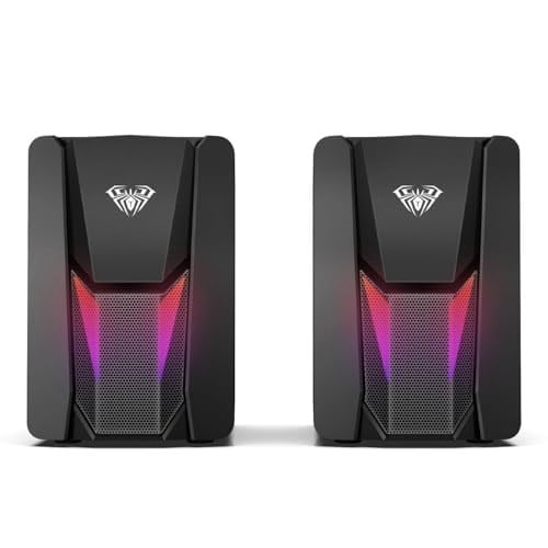 Aula N-108 1+1 USB/Aux Stereo 2.0 RGB Masaüstü Gaming Oyuncu Hoparlör Speaker Ses Sistemi
