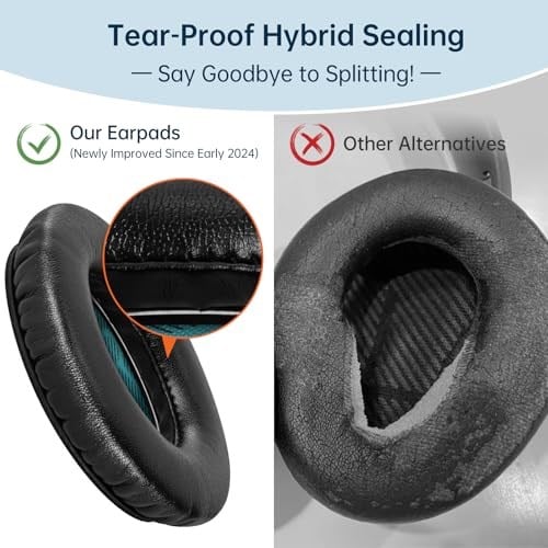 Aurivor Bose QuietComfort QC 15 25 35 35ii 2 kulaklık için yedek kulak yastığı, Bose QC-15 QC-25 QC-35 QC-35ii QC-2 SoundLink SoundLink SoundTrue Around-Ear II AE2 kulaklık için yedek yastık