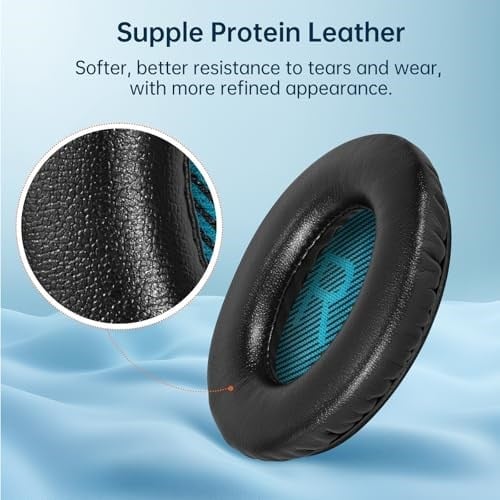 Aurivor Bose QuietComfort QC 15 25 35 35ii 2 kulaklık için yedek kulak yastığı, Bose QC-15 QC-25 QC-35 QC-35ii QC-2 SoundLink SoundLink SoundTrue Around-Ear II AE2 kulaklık için yedek yastık