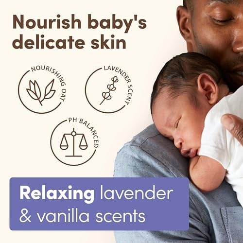 Aveeno Baby Bebek Yatıştırıcı Rahat Nemlendirici Losyon, Rahatlatıcı Lavanta ve Vanilya Kokusu, Yağsız Vücut Losyonu, Doğal Yulaf ezmesi ve Dimetikon, Paraben ve Ftalat İçermez, 18 fl. Oz