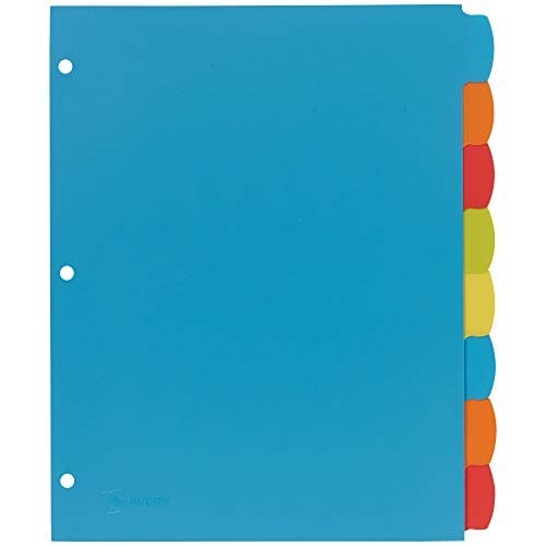 Avery Big Tab 21210 Ayırma Sayfası, Sağlam Plastikten, 8 Kayıt Kartı, Çok Renkli, 3 Set
