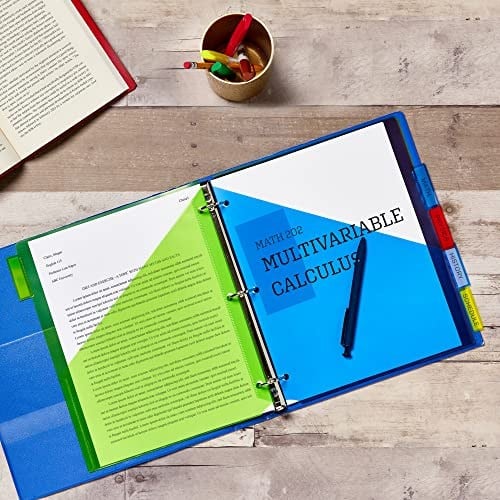 Avery Big Tab iki cepli plastik ayırma duvarı, 3 set 5 bölmeli 3 set 5 bölmeli 3 set 5 tablet merhrenkli