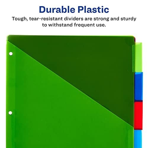 Avery Big Tab iki cepli plastik ayırma duvarı, 3 set 5 bölmeli 3 set 5 bölmeli 3 set 5 tablet merhrenkli
