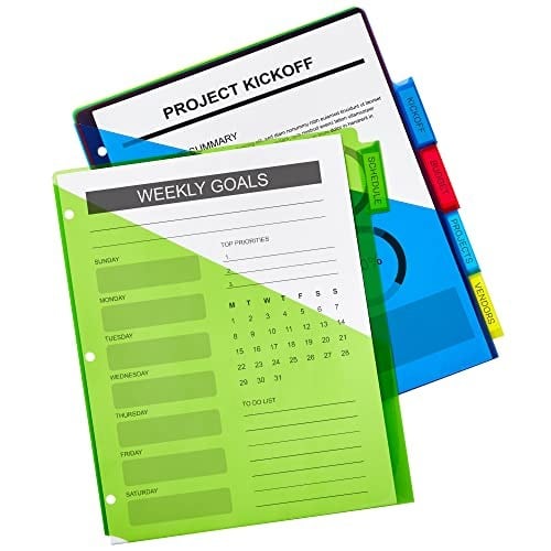 Avery Big Tab iki cepli plastik ayırma duvarı, 3 set 5 bölmeli 3 set 5 bölmeli 3 set 5 tablet merhrenkli