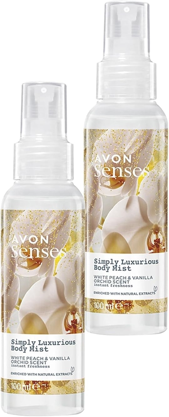 Avon Simply Luxurious Beyaz Şeftali ve Vanilya Orkide Kokulu Vücut Spreyi 100 Ml. - Seçenekler: Tekli, Üçlü Set, İkili Set