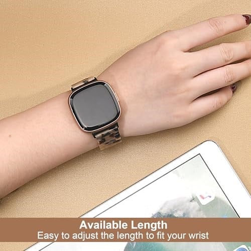 AWSMOR Reçine Bant Fitbit Versa 4/Versa 3/Fitbit Sense 2/Sense Band Kadınlar ile Uyumlu, Versa 3/4/Sense 2 Akıllı Saat için Hafif Bileklik Yedek Kayış