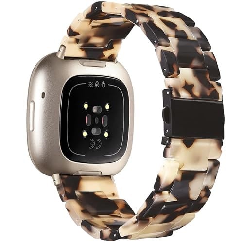 AWSMOR Reçine Bant Fitbit Versa 4/Versa 3/Fitbit Sense 2/Sense Band Kadınlar ile Uyumlu, Versa 3/4/Sense 2 Akıllı Saat için Hafif Bileklik Yedek Kayış