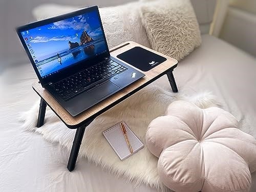 Axolotl Foldaway Telefon ve Tablet Bölmeli Katlanır Ayaklı Laptop Sehpası Notebook Bilgisayar Çalışma Masası