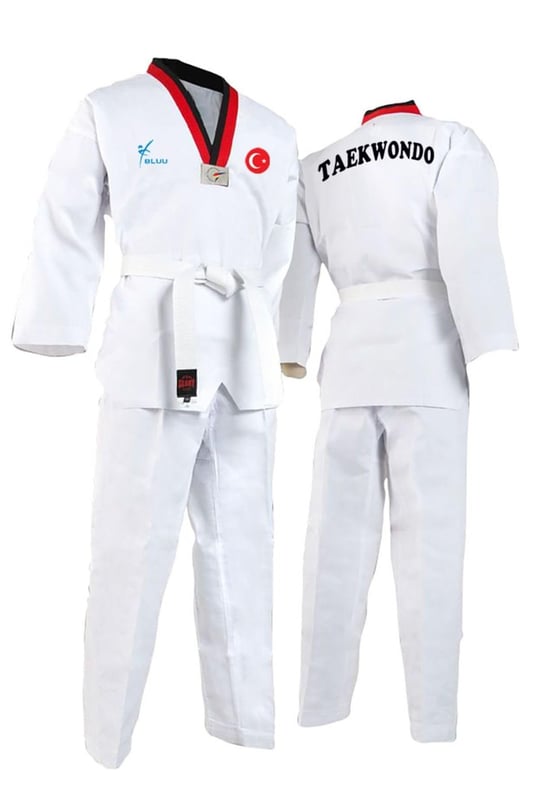 Ay Yıldız Baskılı Pum Yaka Taekwondo Elbisesi Dobok Tekvando Elbisesi