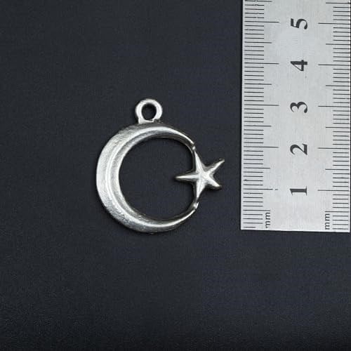 Ay Yıldız Örme Zincir Kolye - Gümüş Kaplama - Erkek Kadın Kolye - No:1585