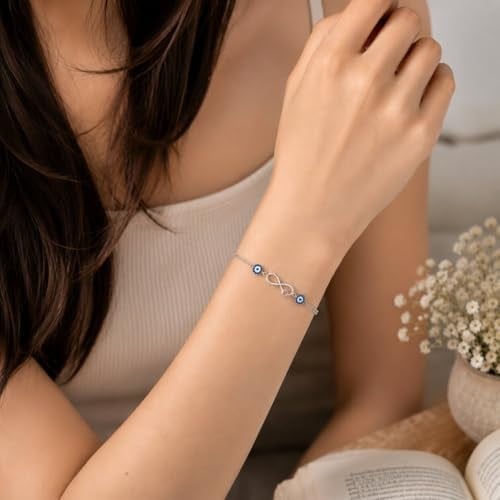 Ay Yıldızlı Nazar Sonsuzluk 925 Ayar Gümüş Bileklik