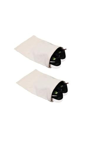 Ayakkabı Torbası 30 * 40cm 2 Adet (45 Numaraya Kadar) Krem hemdeNM7