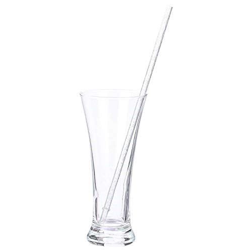 Ayoyo 12 Adet 11 İnç Yeniden Kullanılabilir Plastik Pipetler Simli Parti Düğün Tatil İçecek Pipeti Bardak için 1 Temizleme Fırçası Dahil