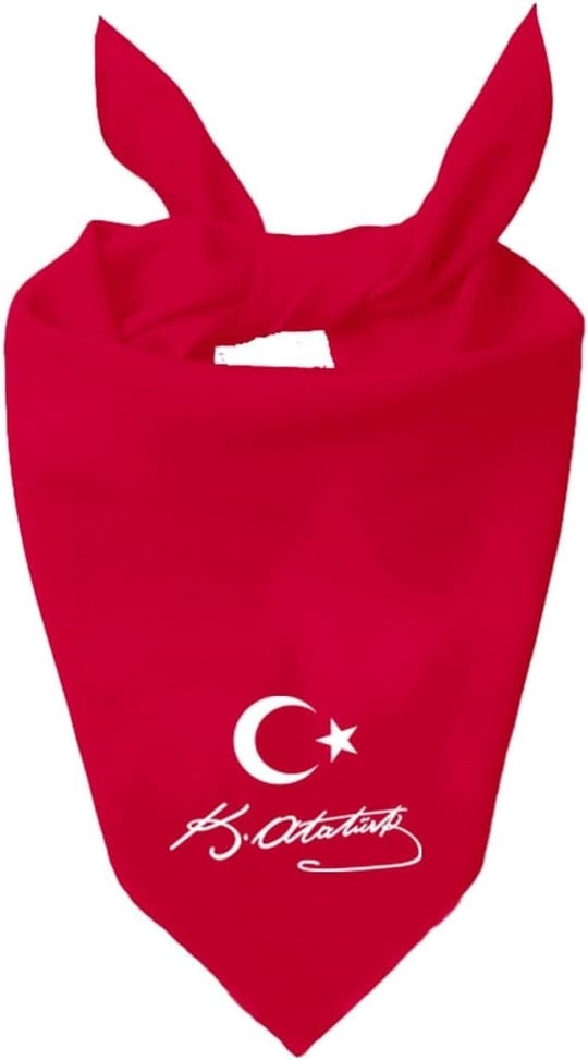 Ayyıldız Ve K.Atatürk Imzalı Tasarım Tek Renk Fular