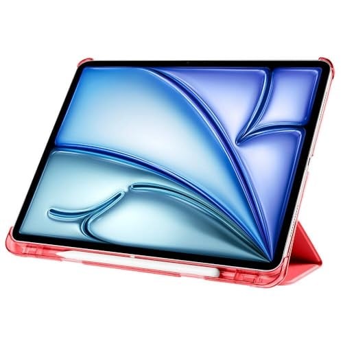 Babilden Apple iPad Tablet ile Uyumlu Tablet Kılıfı Smart Cover Uyku Modlu Standlı Arkası Sert Şeffaf Kapak (Siyah, iPad Air 13 2024 /iPad P - Seçenekler: iPad 9.Nesil 10.2/10.5, iPad 10.Nesil 10.9...