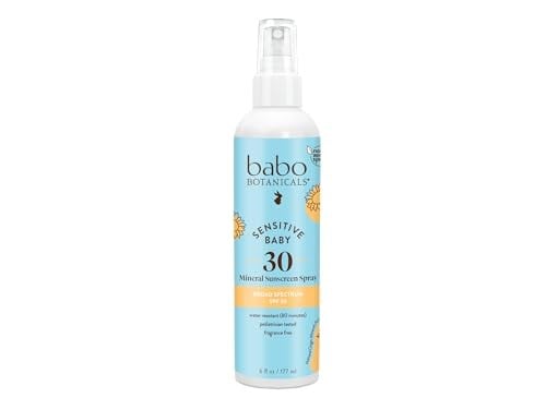 Babo Botanicals% 100 Çinko Oksit ile Bebek Cilt Mineral Güneş Koruyucu Sprey SPF 30, Suya Dayanıklı, Kokusuz, 6 Fl Oz